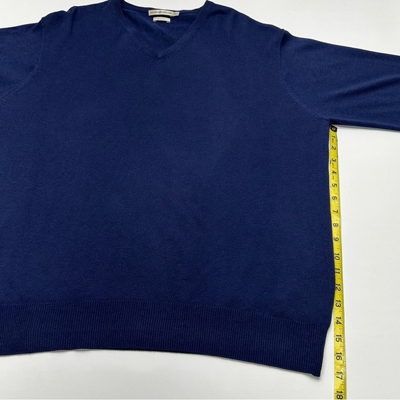 Peter Millar Men's V-Neck Navy Sweater XL Silk/Cashmere/Cotton Blend Luxurious - Picture 8 of 13